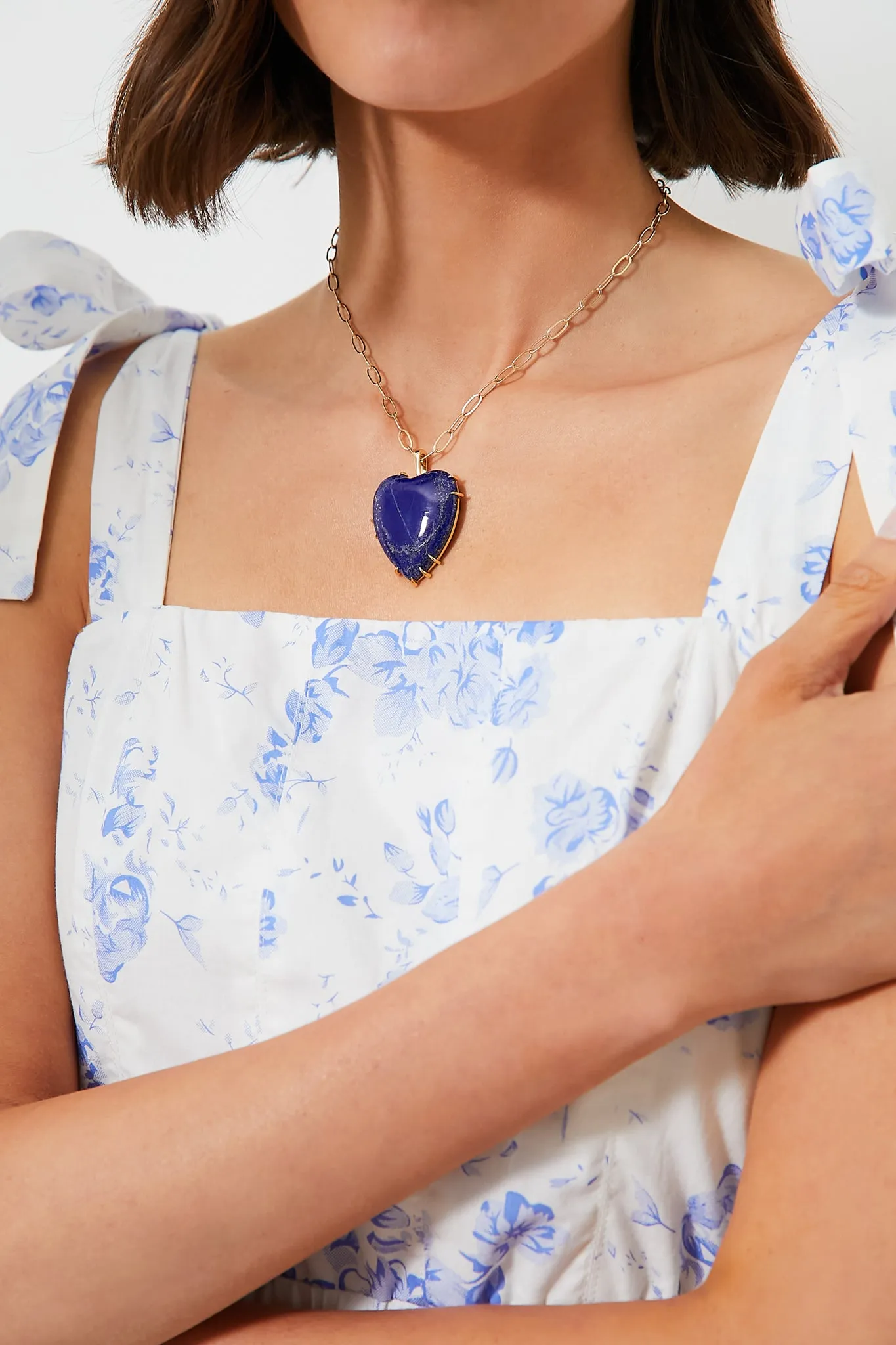 LOVE Carry Your Heart Pendant Necklace in Lapis