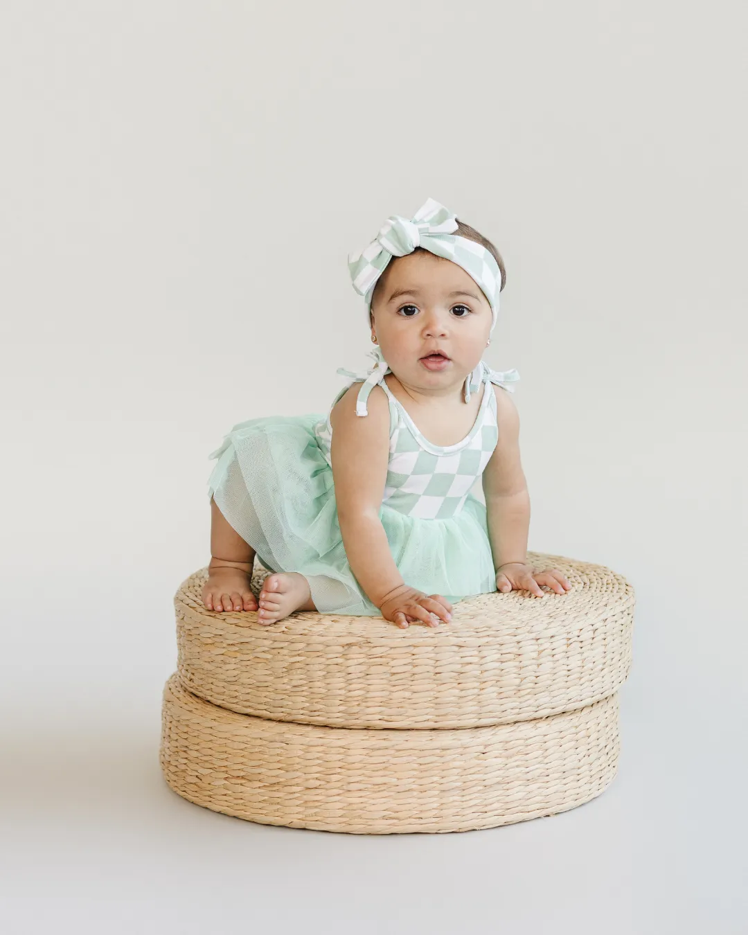 LPK Tutu Romper - Checkered Mint