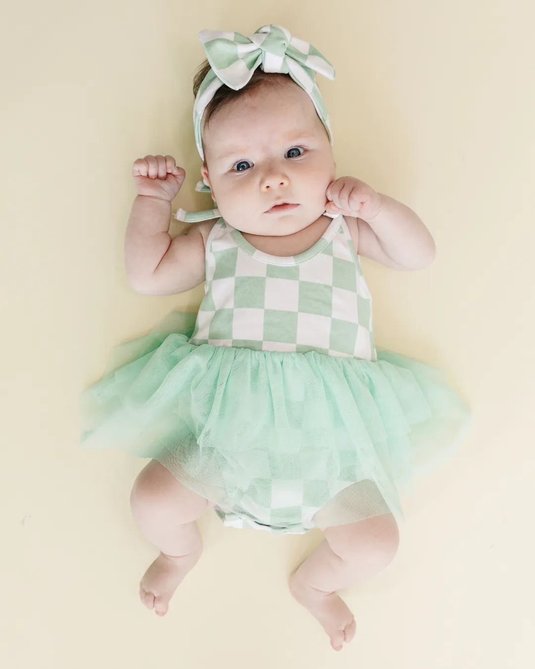 LPK Tutu Romper - Checkered Mint