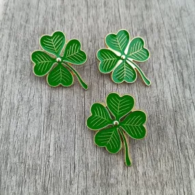 Lucky Green Clover Pin for St Patricks Day Styling