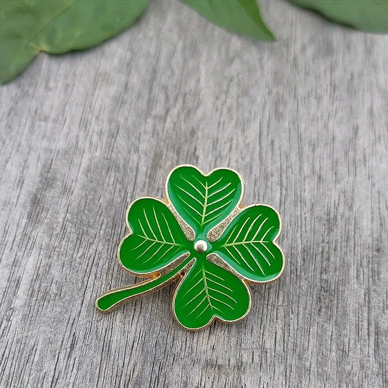 Lucky Green Clover Pin for St Patricks Day Styling