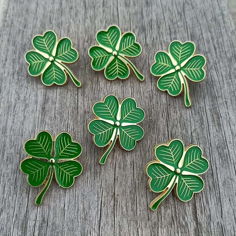 Lucky Green Clover Pin for St Patricks Day Styling