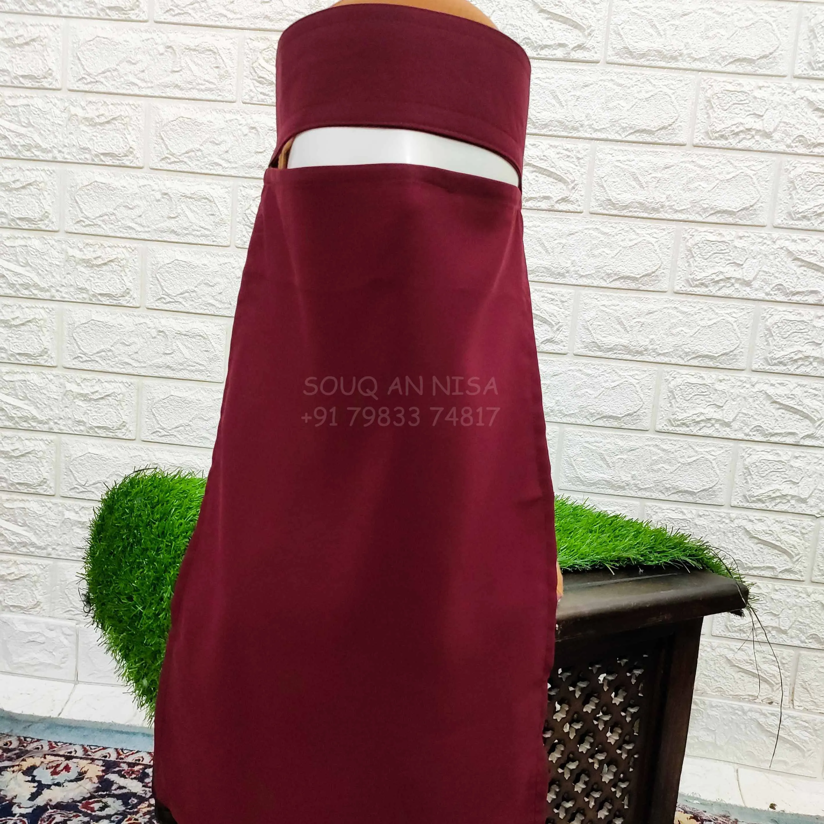 Maroon Single Layer Niqab