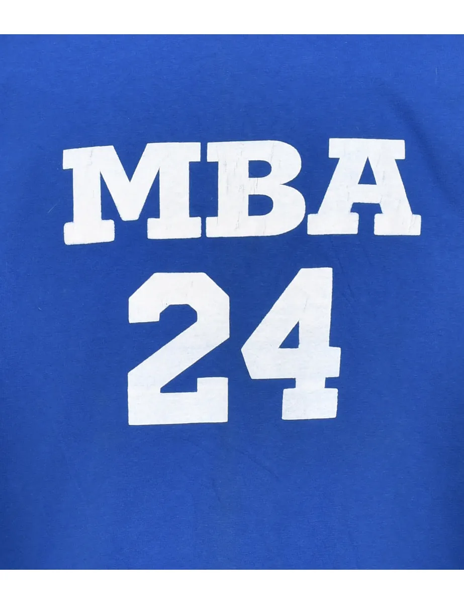 MBA Blue Printed T-shirt - L