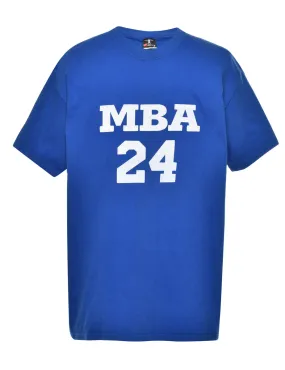 MBA Blue Printed T-shirt - L