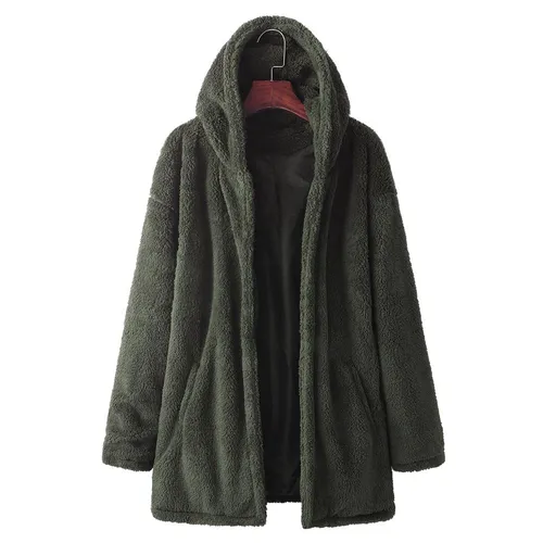 Mens Casual Fleece Warm Long Sleeve Coat