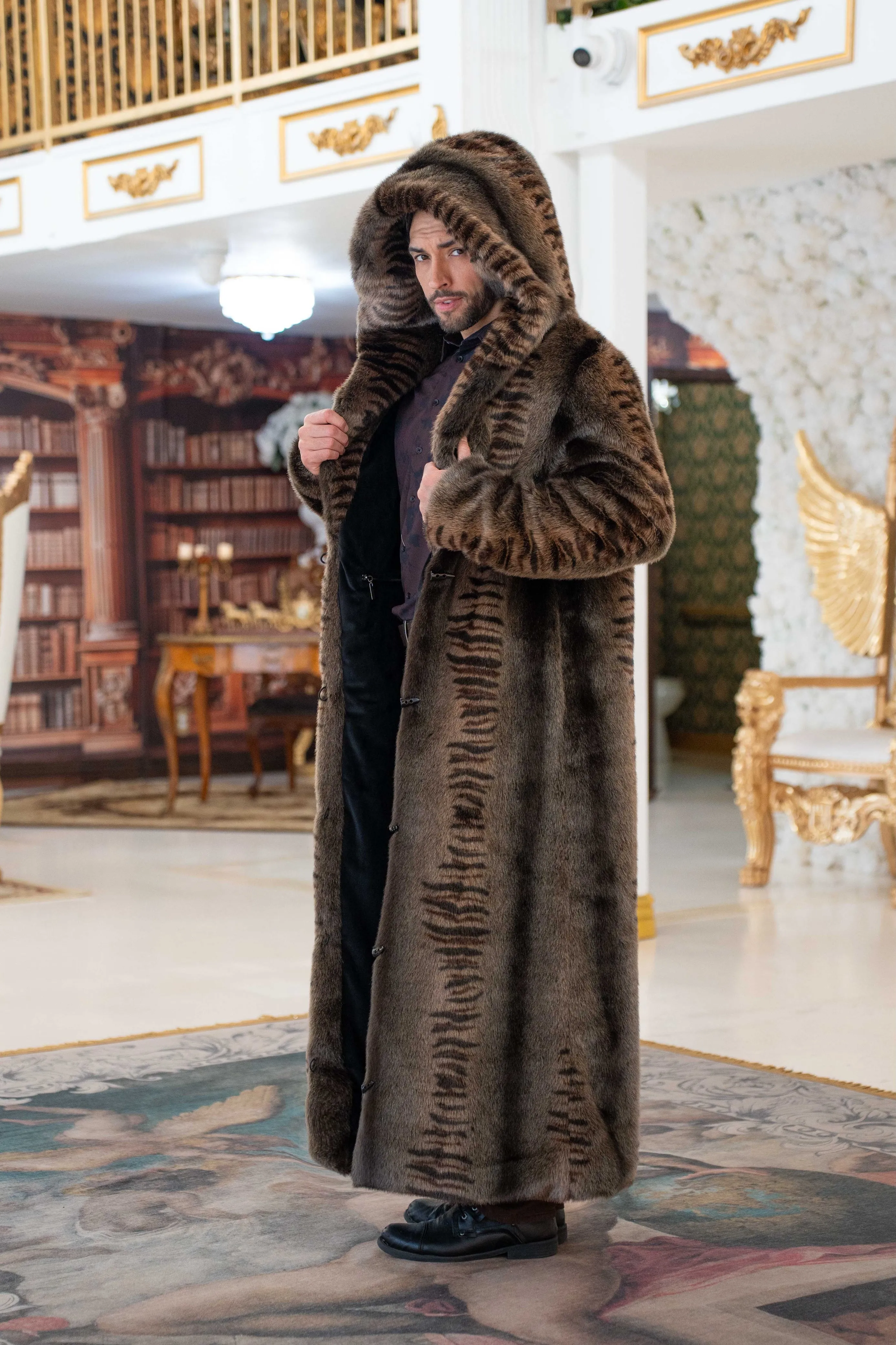 Men's Long Desert Warrior Coat in "Bengal Fox" STOCK