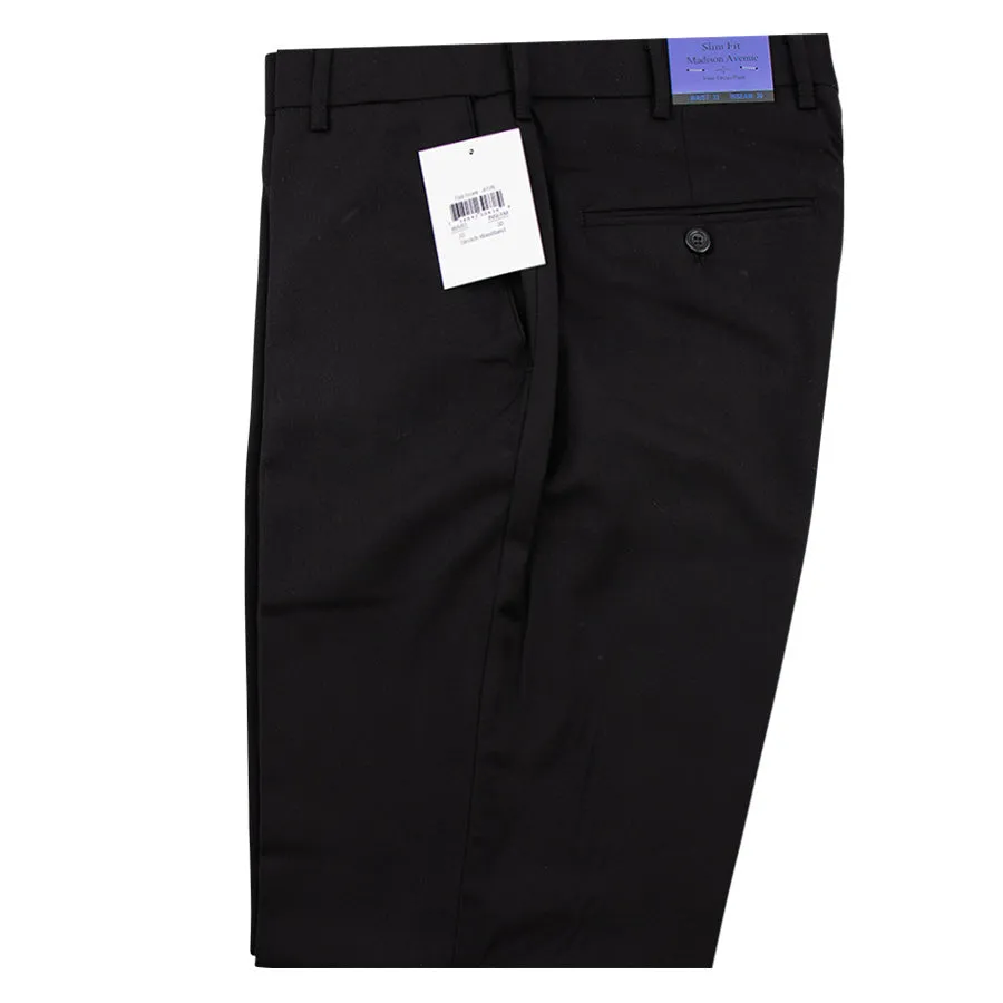 Mens Madison In-Seam Slim Fit Black Pants