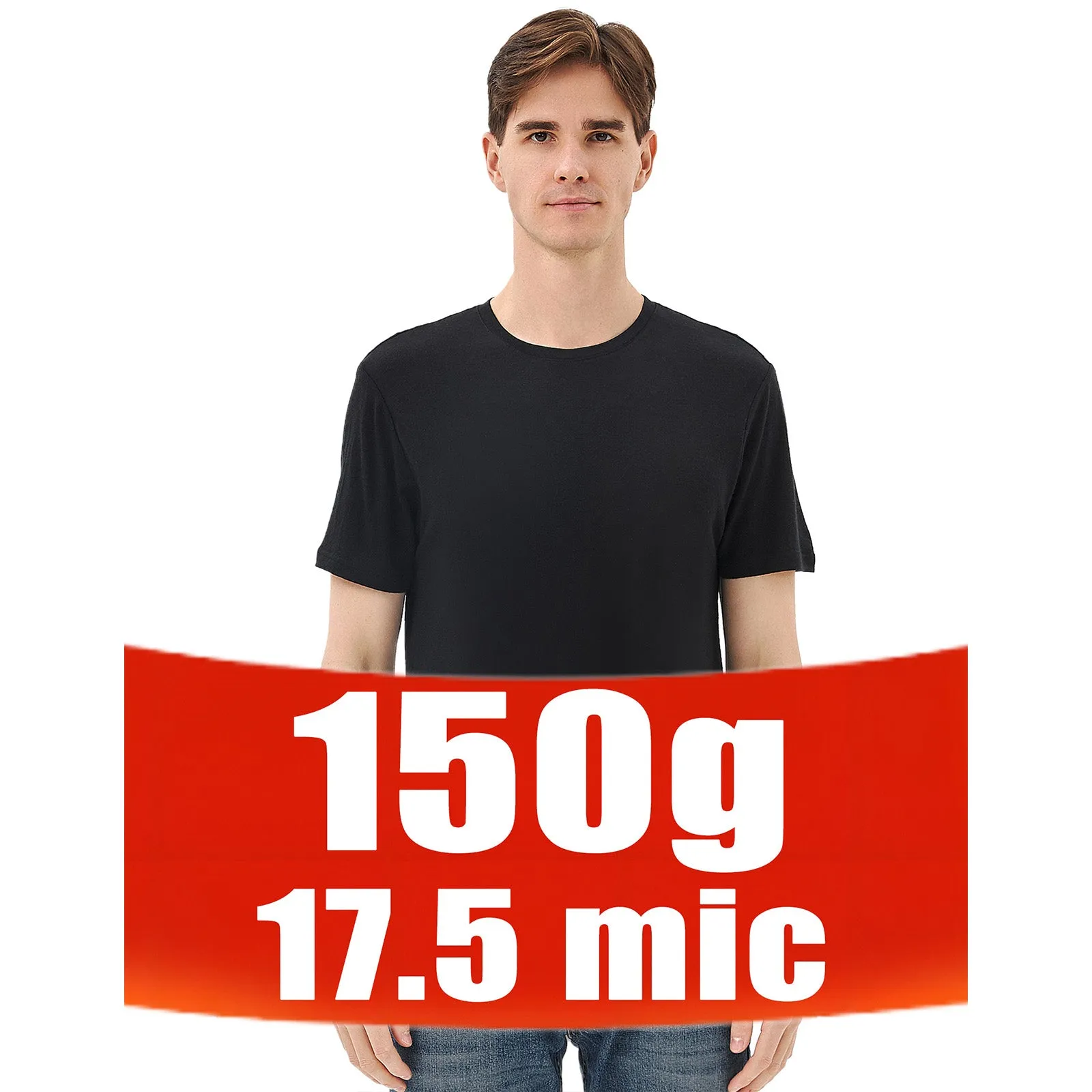 Men's Merino 150g Classic Short Sleeve T-Shirt Black