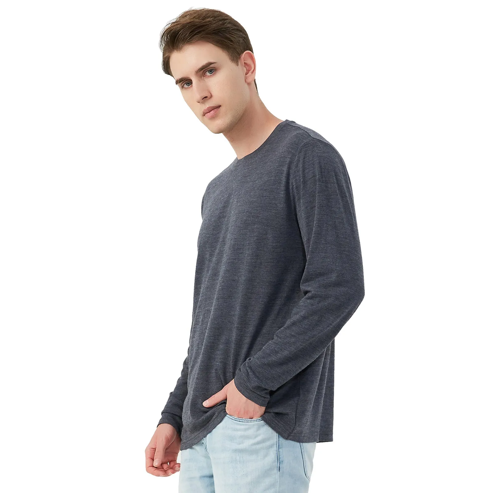 Men's Merino 170g Classic All-Season Base Layer Crew Dark Gray