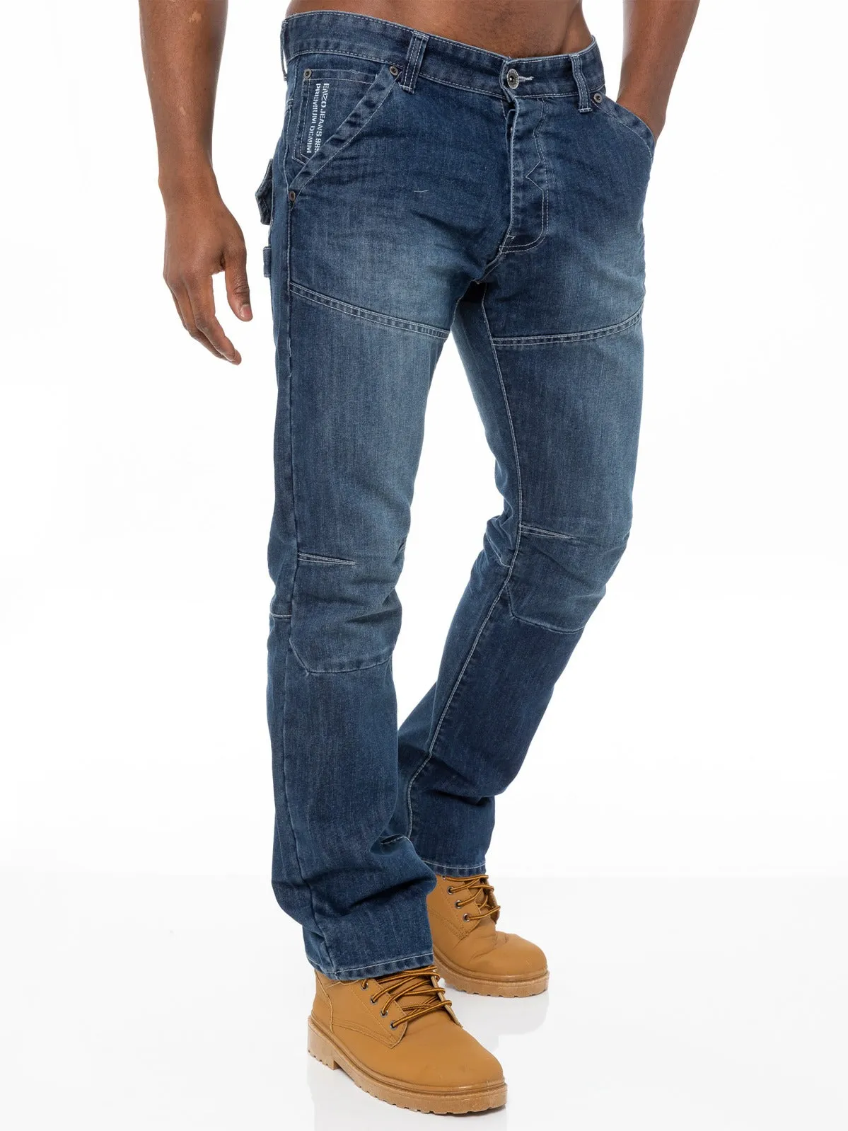 Mens Straight Fit Denim Jeans EZ243 - EZ244 | Enzo Designer Menswear