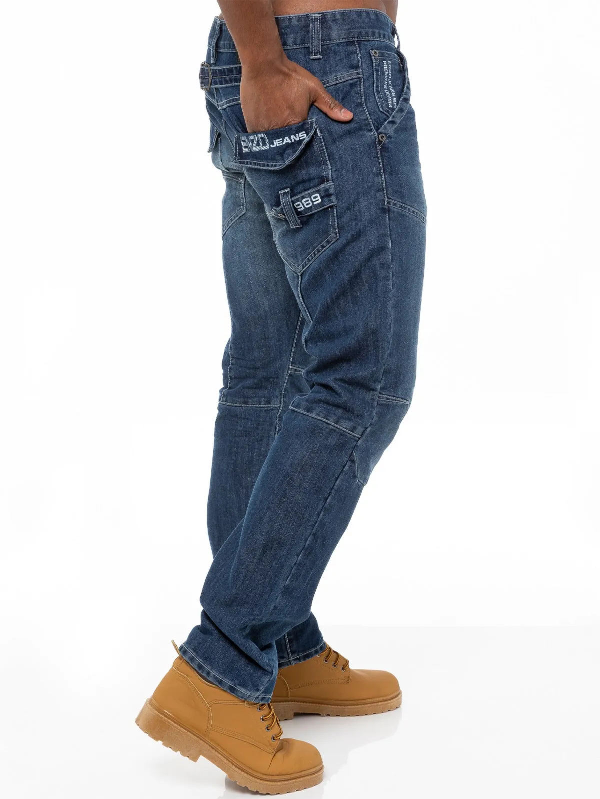 Mens Straight Fit Denim Jeans EZ243 - EZ244 | Enzo Designer Menswear