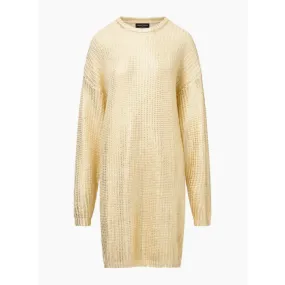 Metallic Sweater Dress Gold