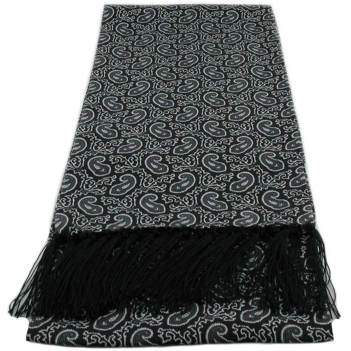 Michelsons of London Small Paisley Silk Scarf - Black