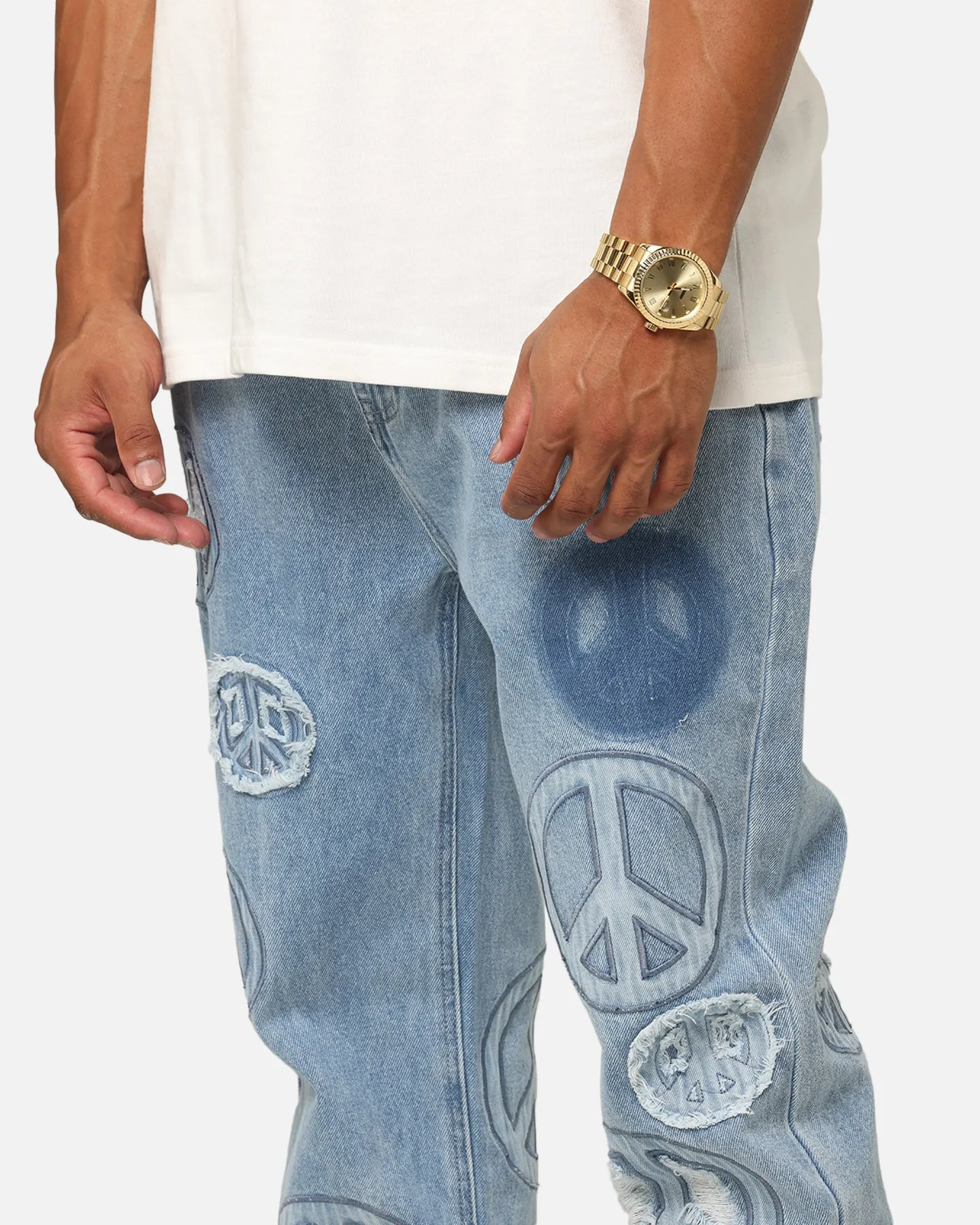 MNML V723 Peace By Peace Denim Jeans Blue