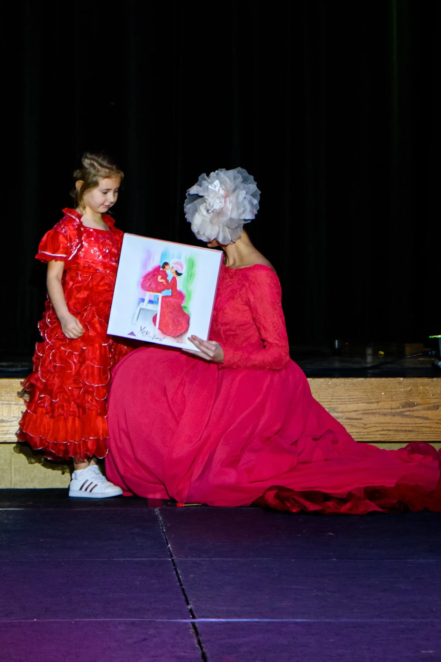 MOM & DAUGHTER Framed Canvas Print 14"x14"