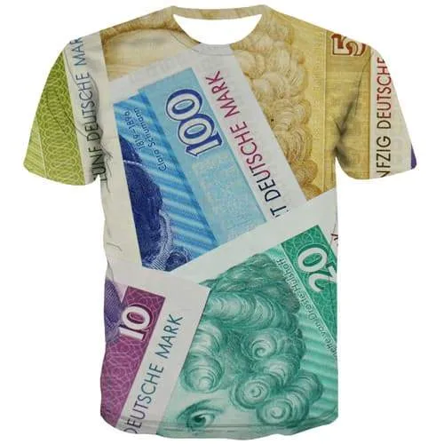 Money T shirts Men Canada Tshirts Casual Colorful Shirt Print Character Tshirts Cool Harajuku T shirts Funny Short Sleeve