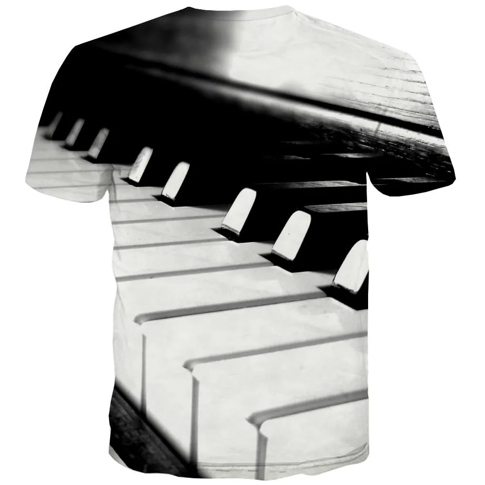 Music T shirts Men Instrument Shirt Print Retro T-shirts 3d Electronic Tshirts Casual