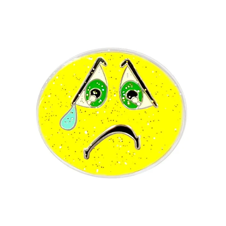 Navika Glitzy Hat Clip/Marker Emoji Sad Face