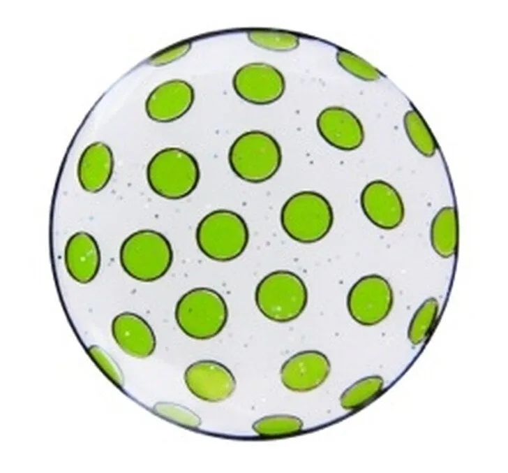 Navika Glitzy Hat Clip/Marker Polka Dot Green