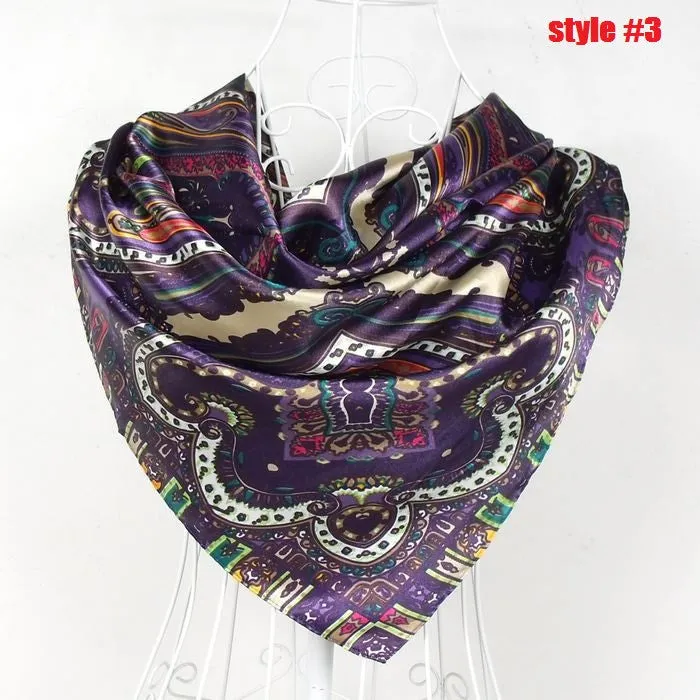 New Arrival Brand Design Satin Big Square Scarf Printed,Women Silk Scarf,China Style Handkerchief