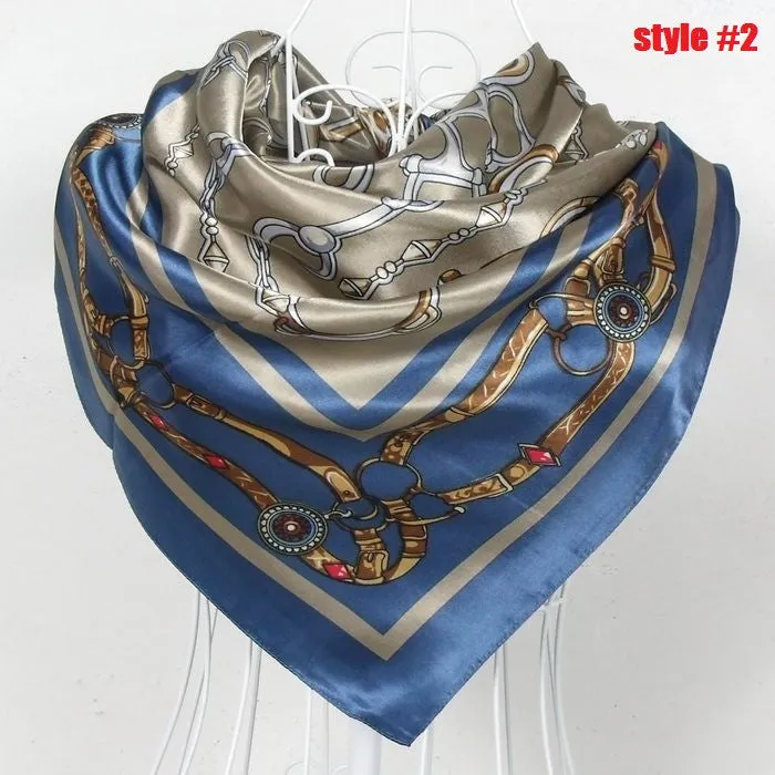 New Arrival Brand Design Satin Big Square Scarf Printed,Women Silk Scarf,China Style Handkerchief