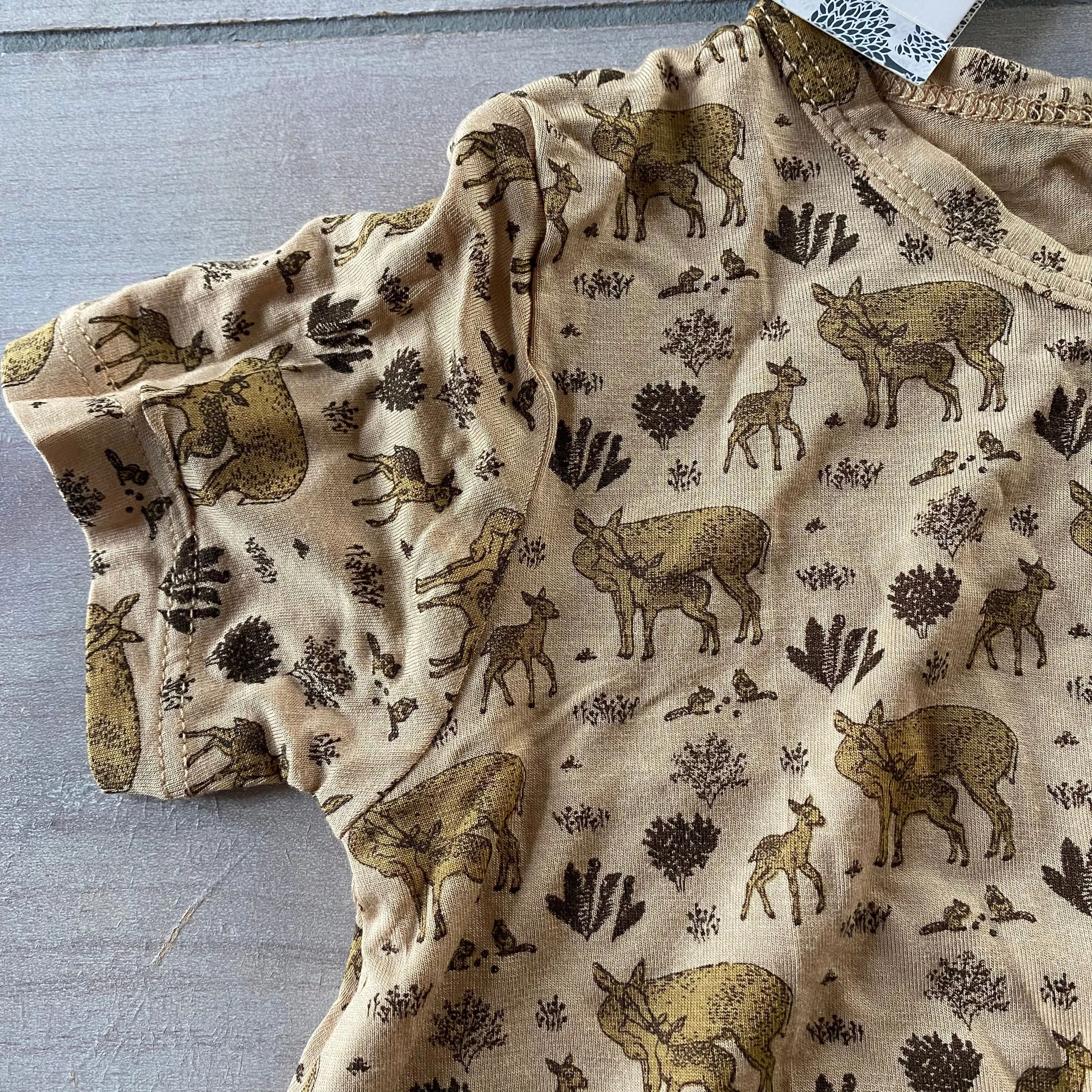 NWT Kate Quinn Deer Pattern Bamboo Bubble Romper