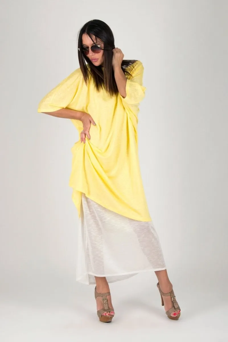 ODILE Light Yellow Summer Dress in 2 parts on SALE