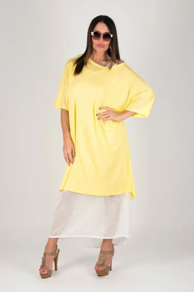 ODILE Light Yellow Summer Dress in 2 parts on SALE