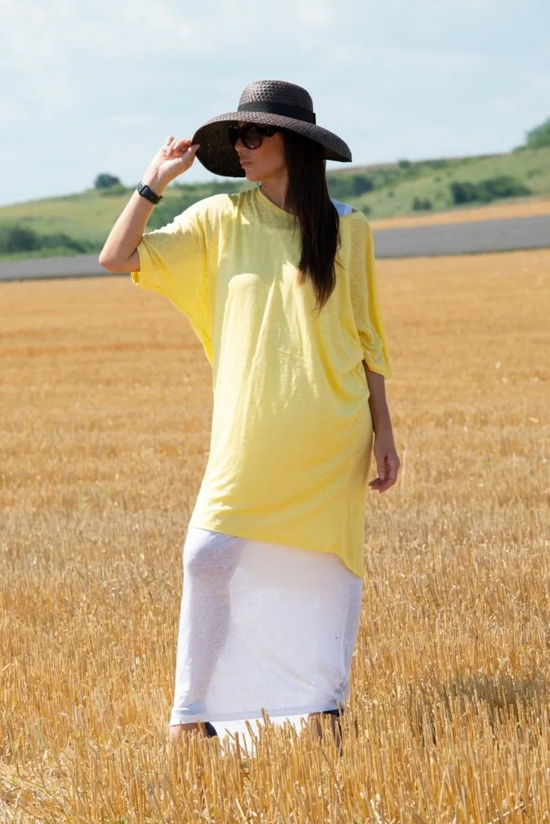 ODILE Light Yellow Summer Dress in 2 parts on SALE