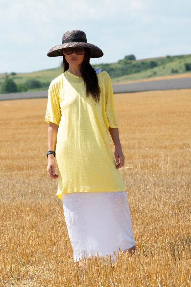 ODILE Light Yellow Summer Dress in 2 parts on SALE