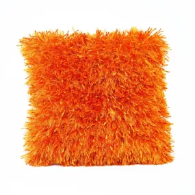 Orange Ribbon Shaggy Throw Pillow