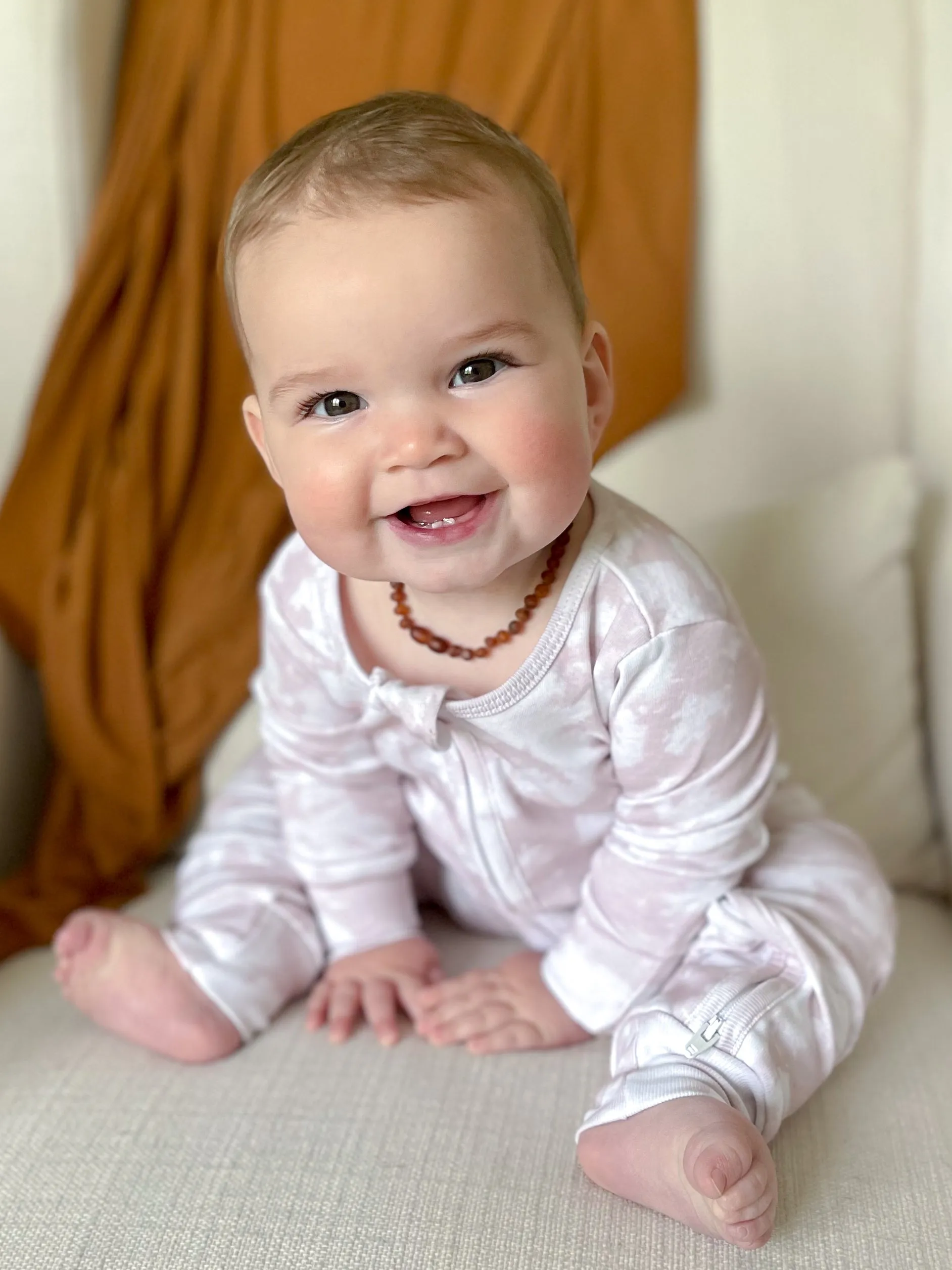 Organic Zip Romper in Cream Tie Dye