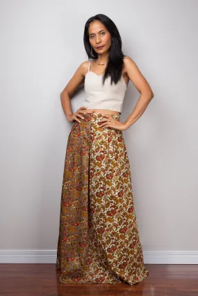 Paisley maxi skirt,  Boho Skirt, Paisley Skirt, Maxi Skirt, Two tone skirt