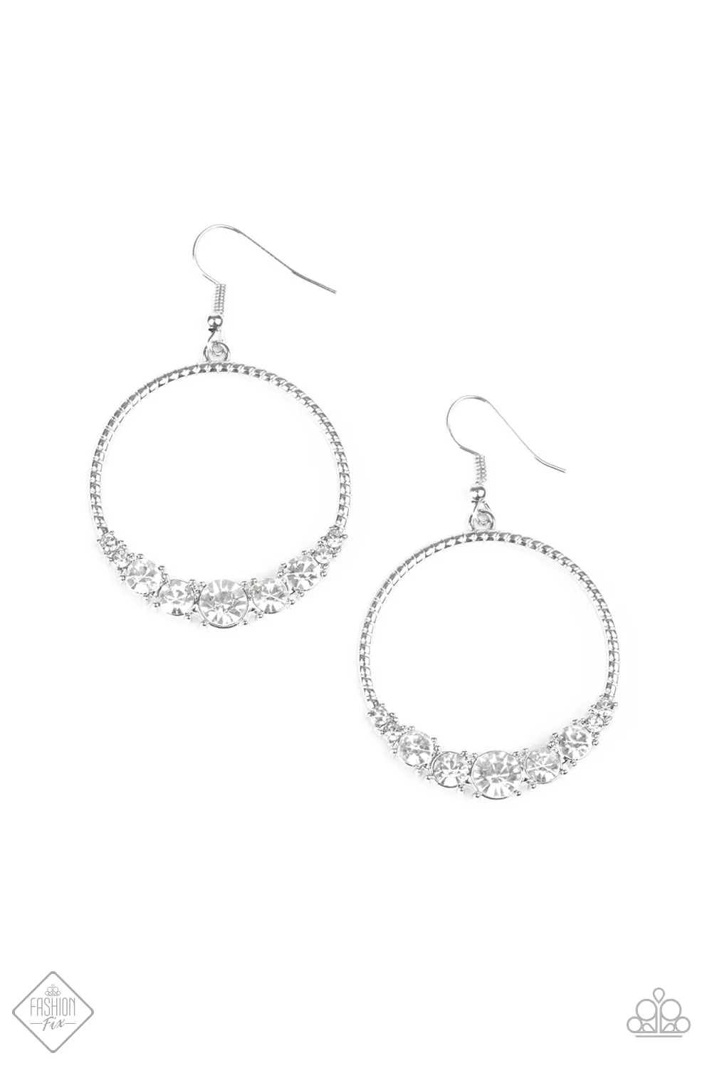 Paparazzi Accessories  - Self-Made Millionaire June 2019 Fashion Fix  - #E53 Peg - White Earring