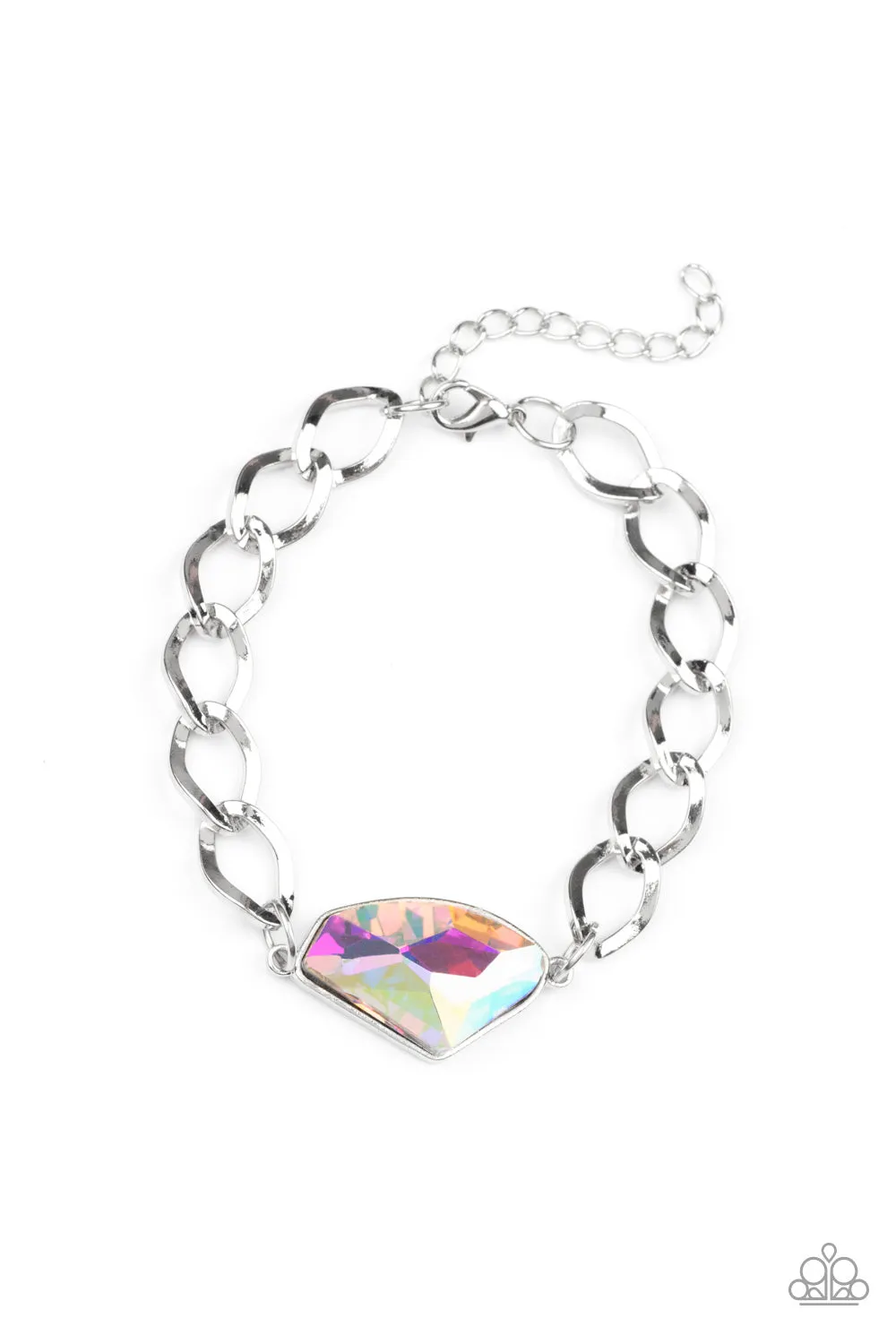 Paparazzi Heart Full of Fabulous Necklace Multi (Iridescent) & Galactic Grunge Bracelet Multi (Iridescent)