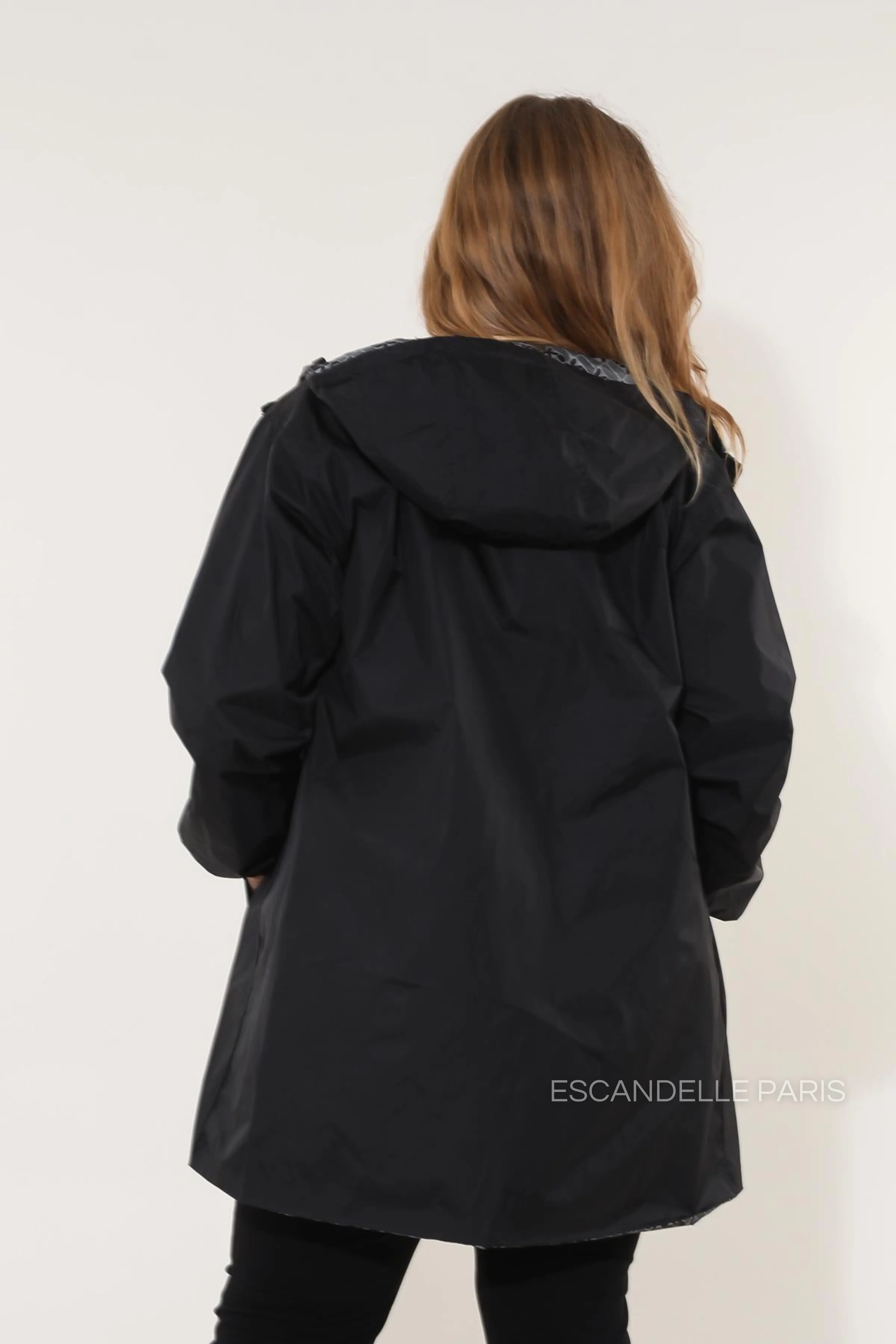 Parka longue réversible imprimé