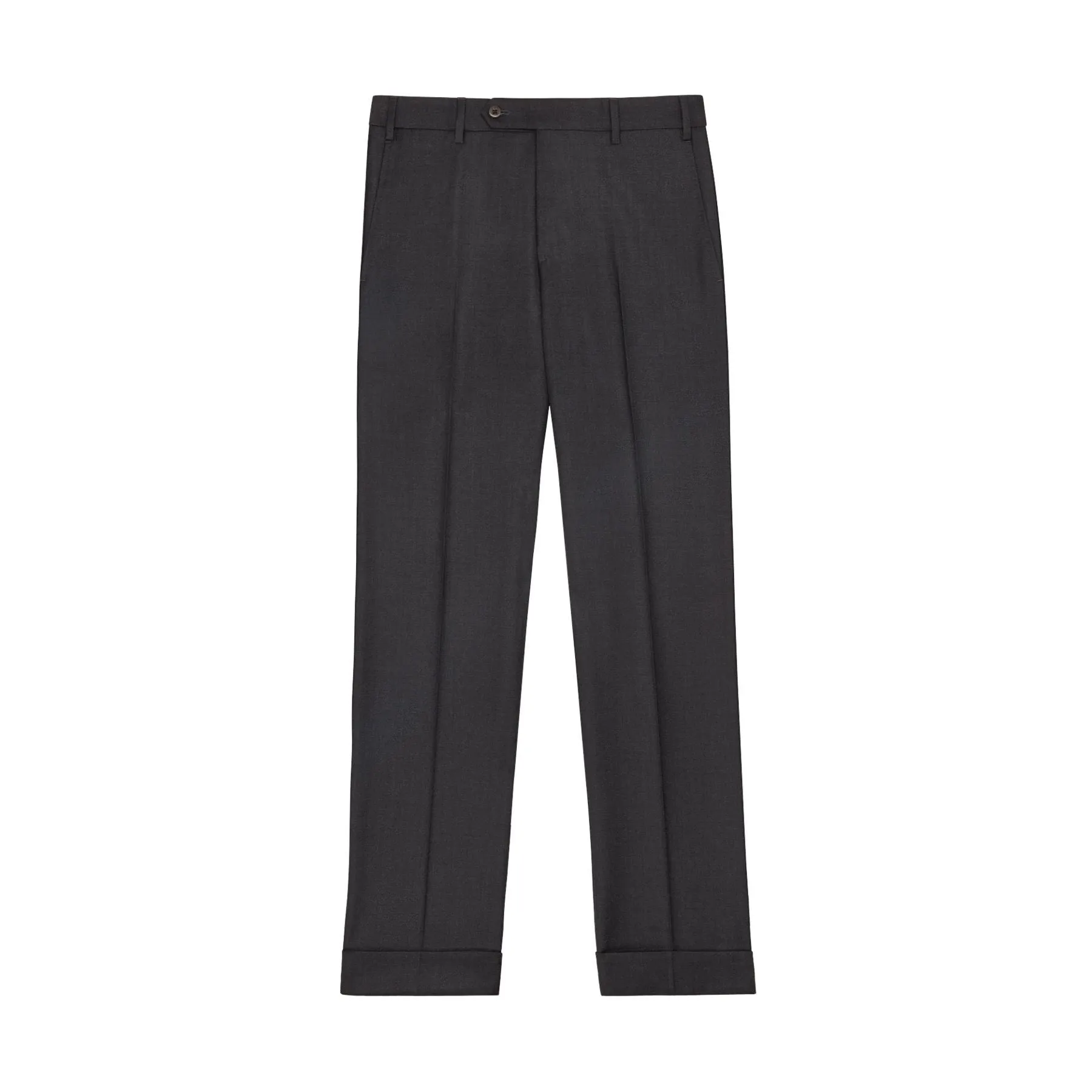 Parker Flat Front Stretch Wool Trouser in Charcoal (Modern Straight Fit) by Zanella