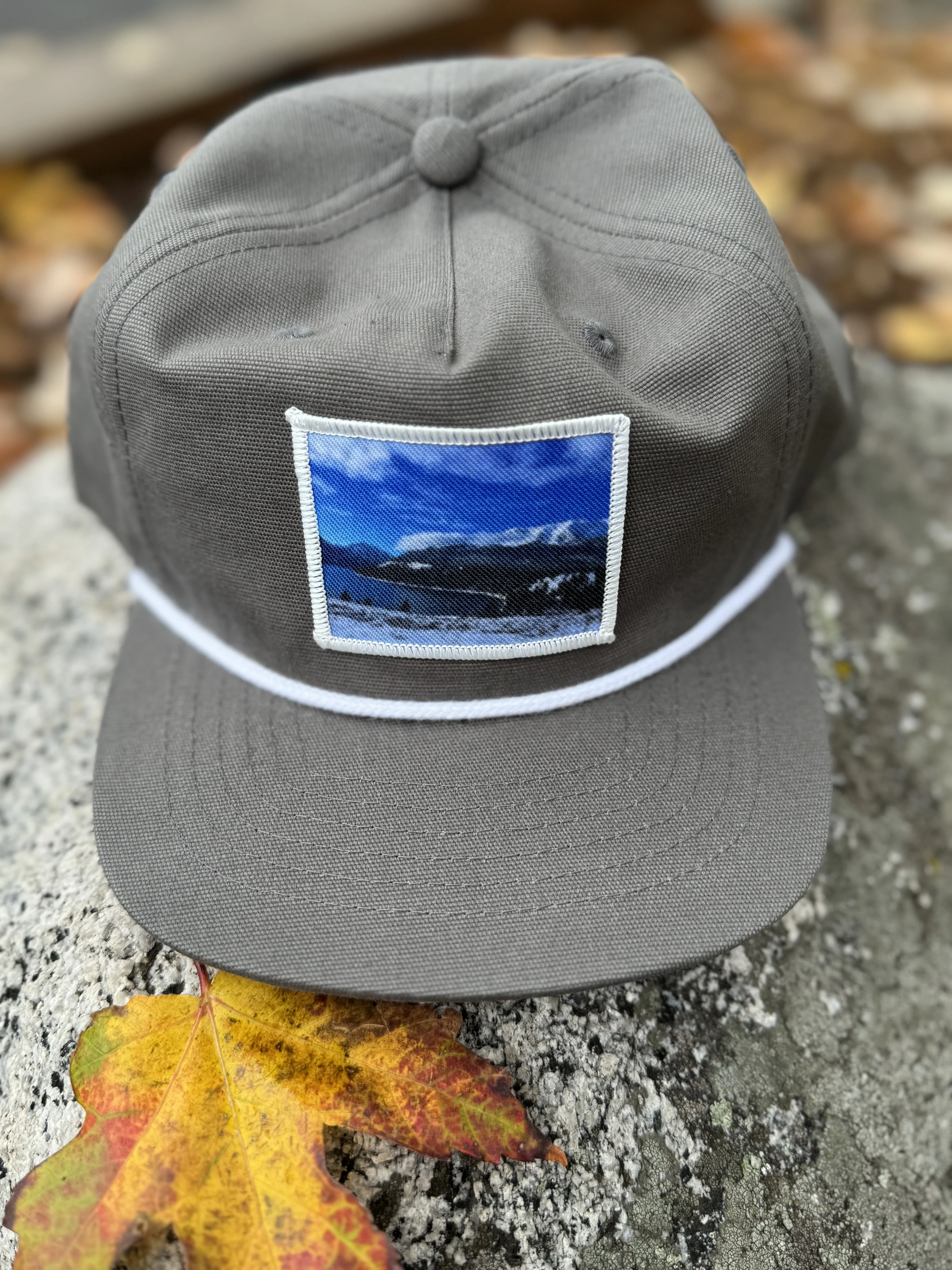 Photo Patch Winter Lake Flat Bill Hats