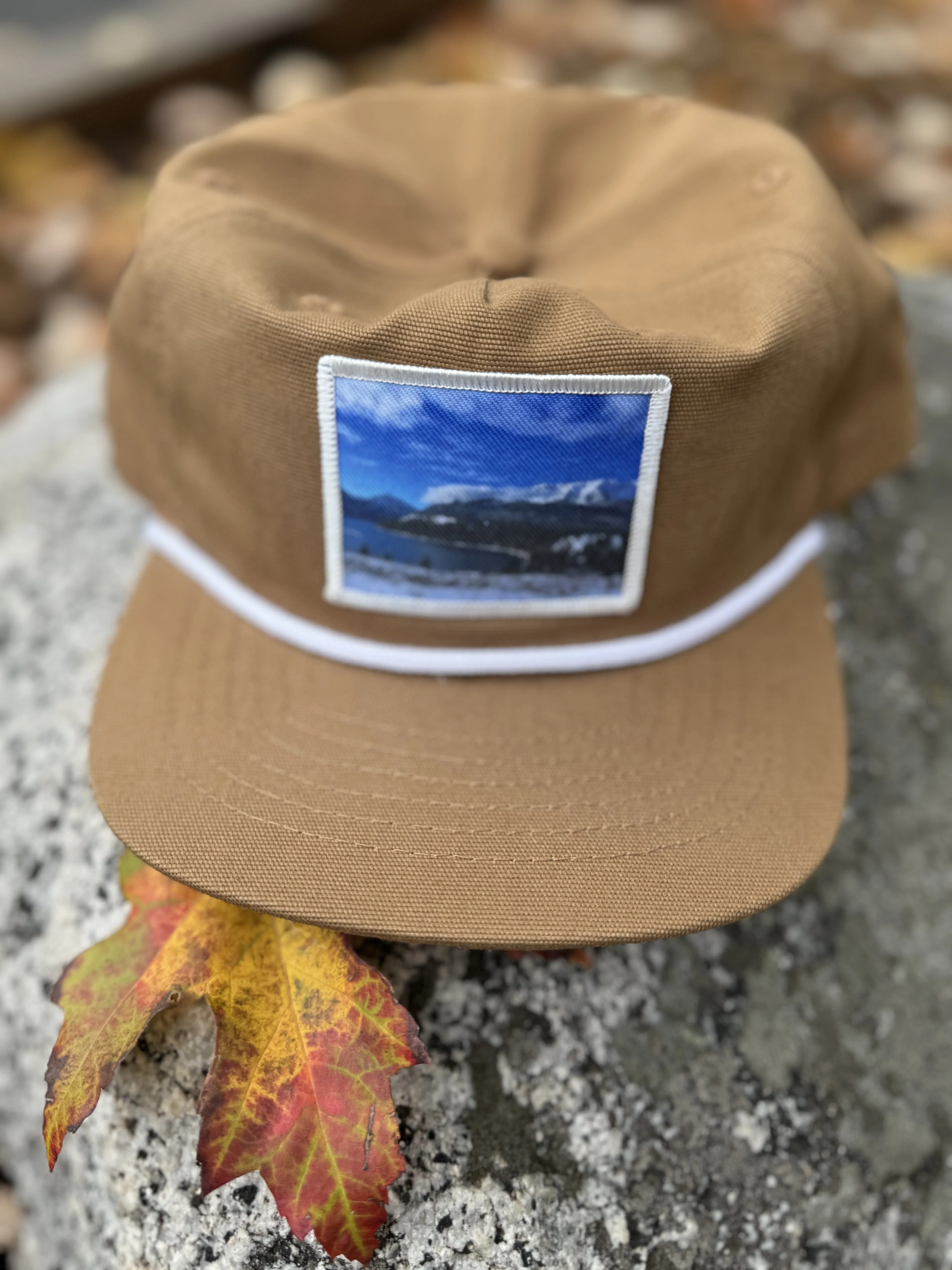 Photo Patch Winter Lake Flat Bill Hats