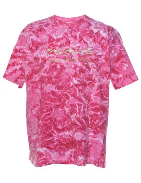 Pink & White Tie Dye T-Shirt - L