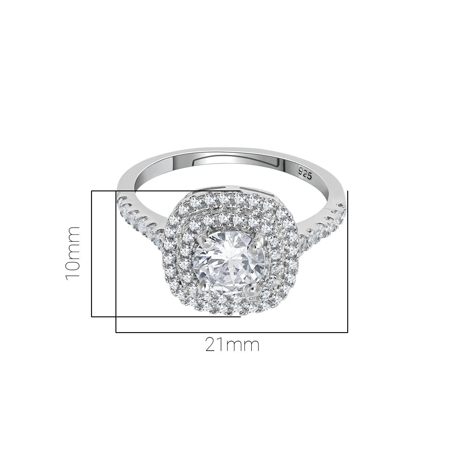 Pissara by Sukkhi Glitzy 925 Sterling Silver Cubic Zirconia Finger Ring For Women And Girls|with Authenticity Certificate, 925 Stamp & 6 Months Warranty