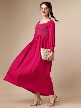 Pretty in Pink A-Line Net Maxi Dress