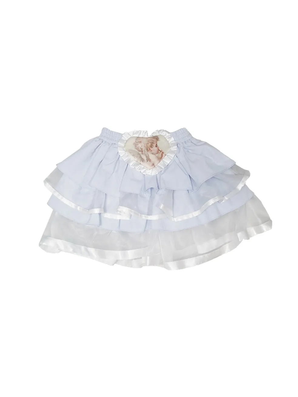 Princess Angel Print Cake Puffy Short Skirt