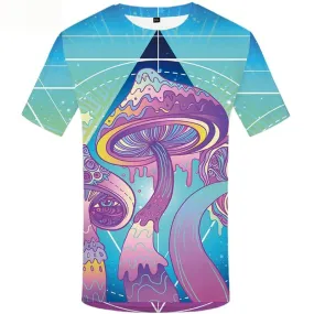 Psychedelic T-shirt Men Mushroom T-shirts 3d Geometric T shirts Funny