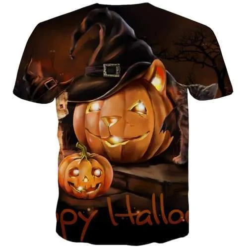 Pumpkin T-shirt Men Halloween T-shirts 3d Flame Tshirt Anime Party Tshirts Casual Harajuku Shirt Print Short Sleeve Punk Rock