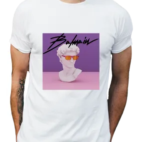 Purple Statue Head Balman T-shirt