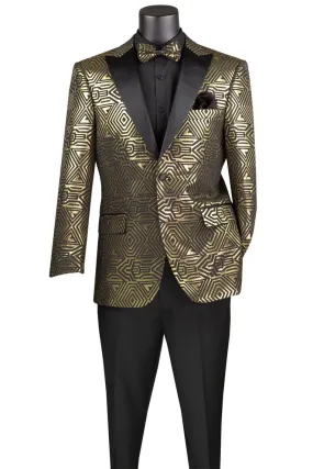 "Giza Glamour" Gold Tuxedo Jacket (Separates)