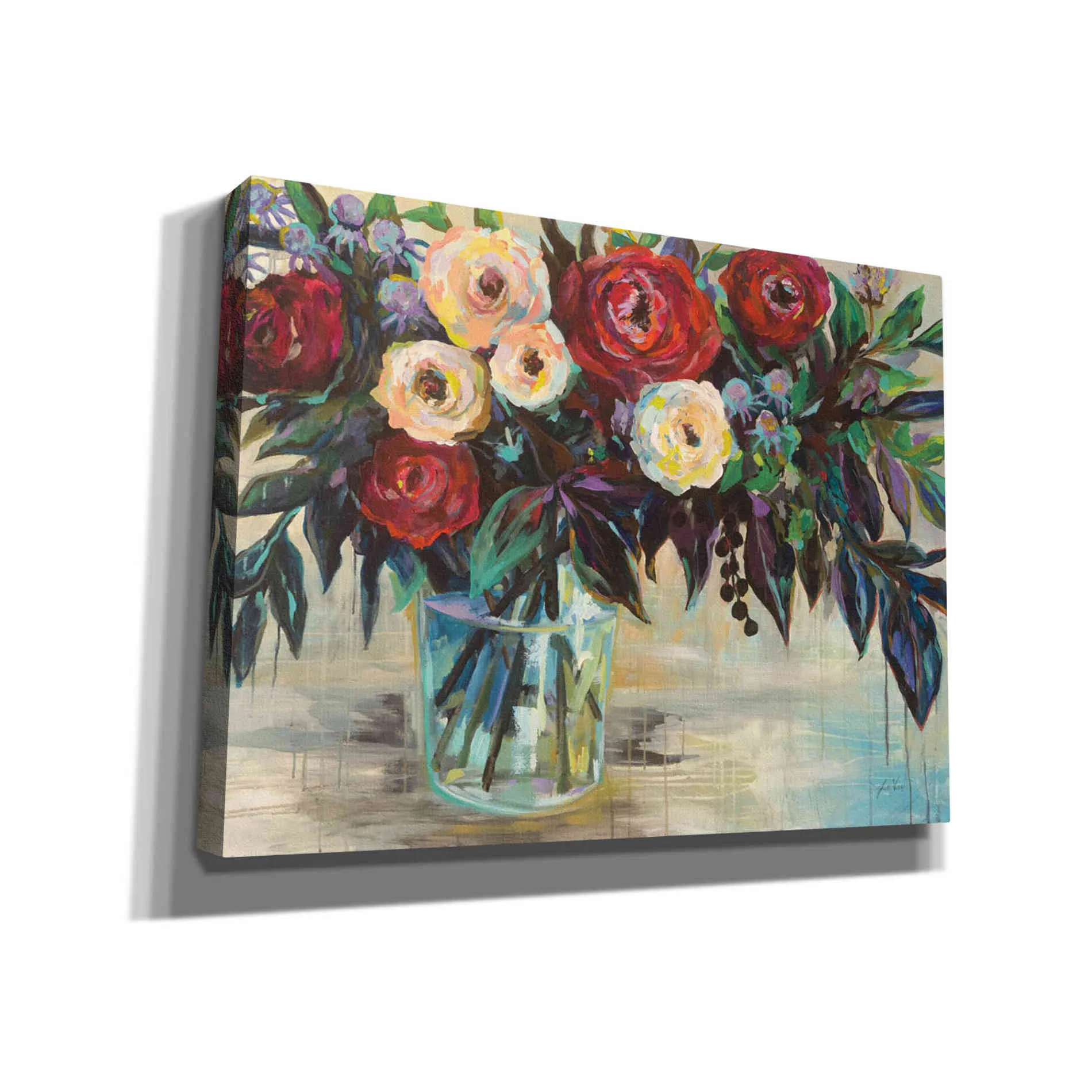 "Winter Floral Crop" by Jeanette Vertentes, Giclee Canvas Wall Art