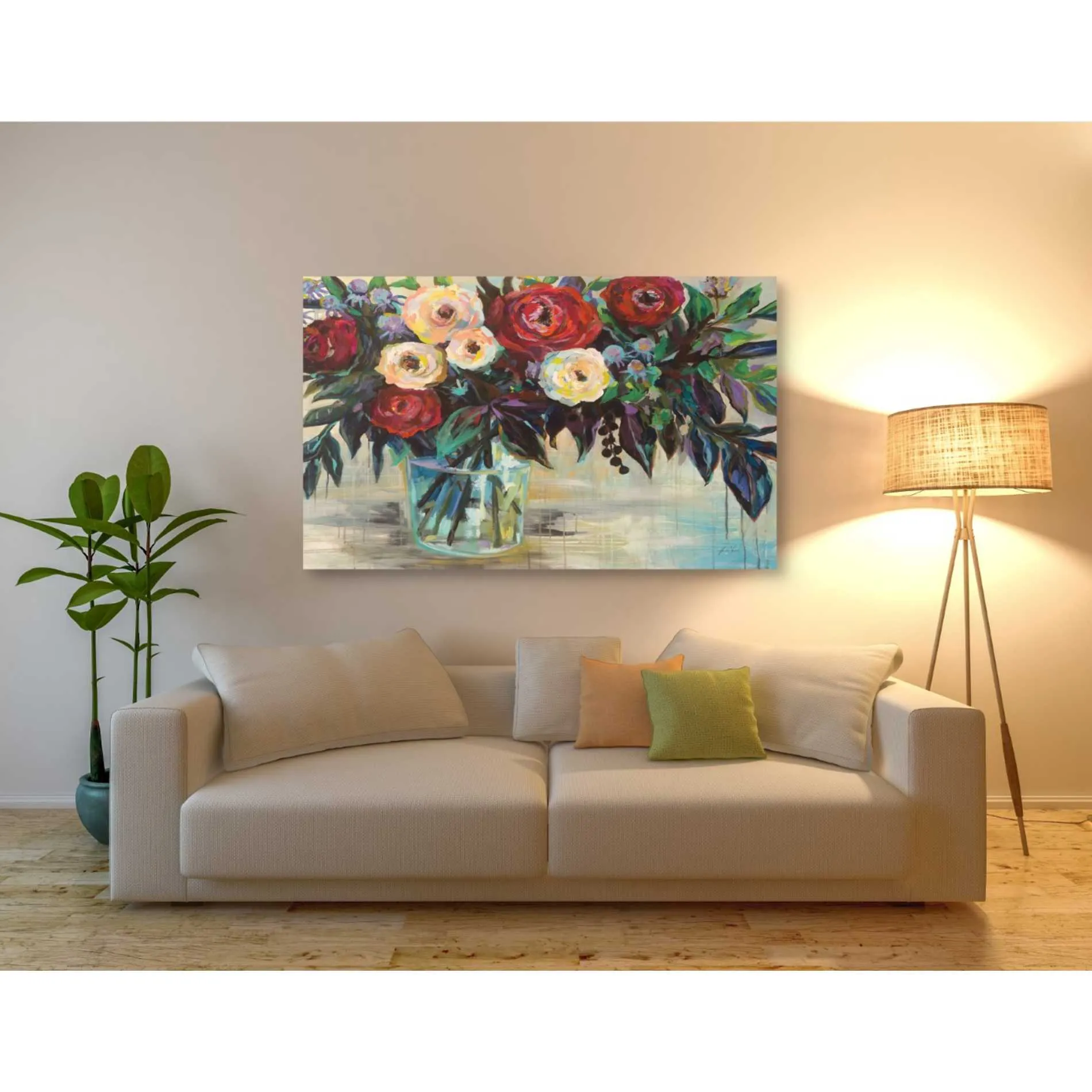 "Winter Floral Crop" by Jeanette Vertentes, Giclee Canvas Wall Art